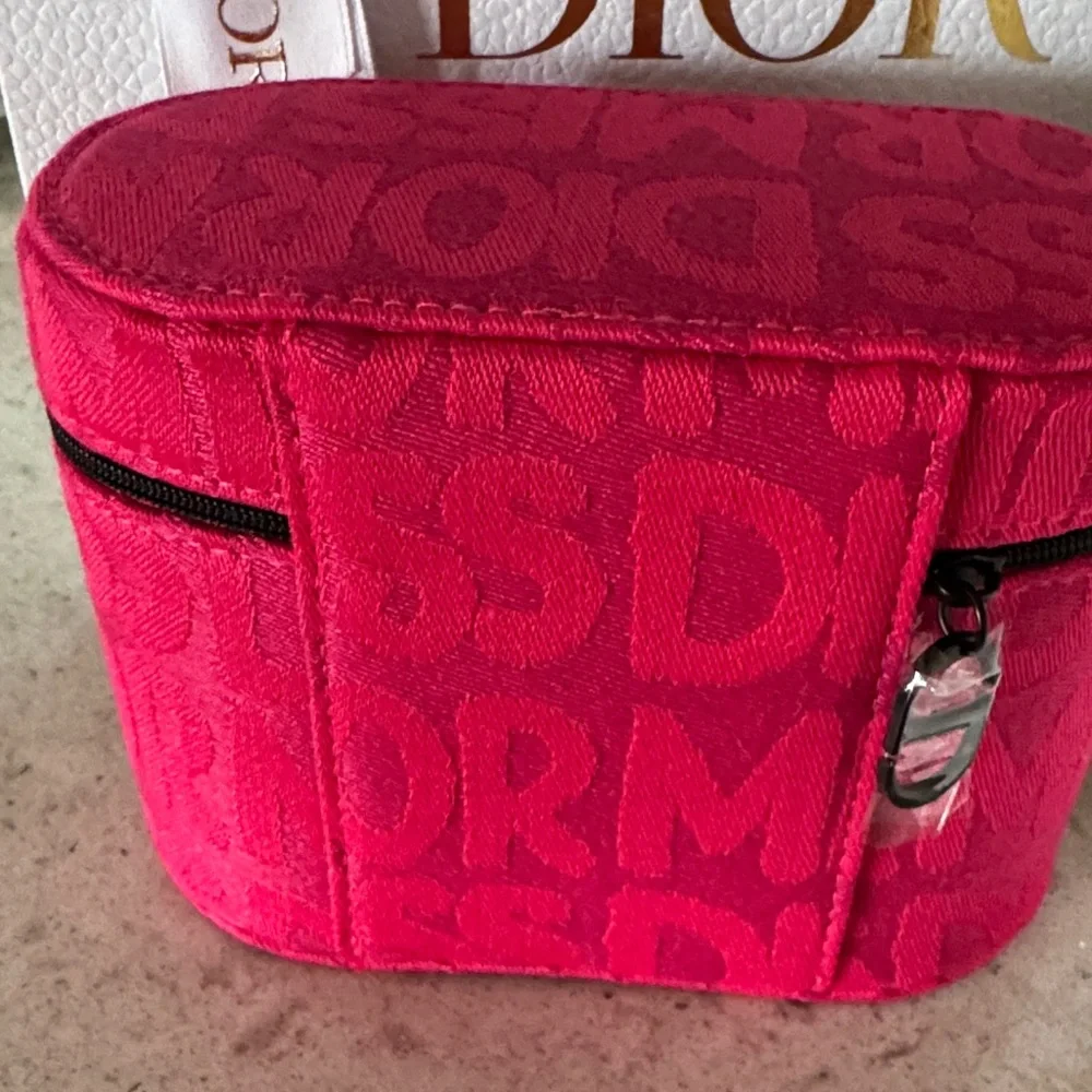 Dior Addict Lipstick with Miss Dior refill cap, new canvas beauty pouch